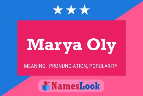 Marya Oly Name Poster