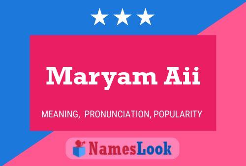 Maryam Aii Name Poster