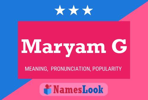 Maryam G Name Poster