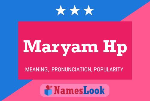 Maryam Hp Name Poster