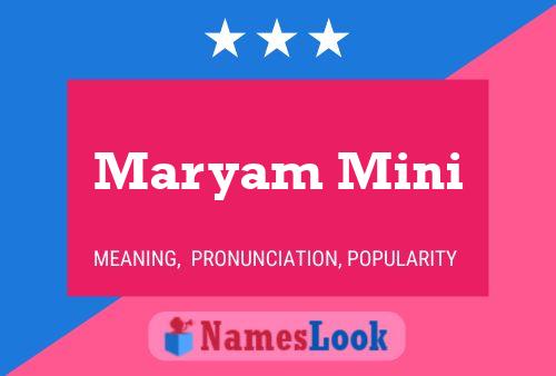 Maryam Mini Name Poster