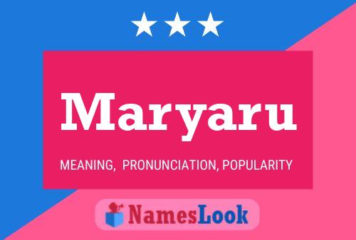 Maryaru Name Poster