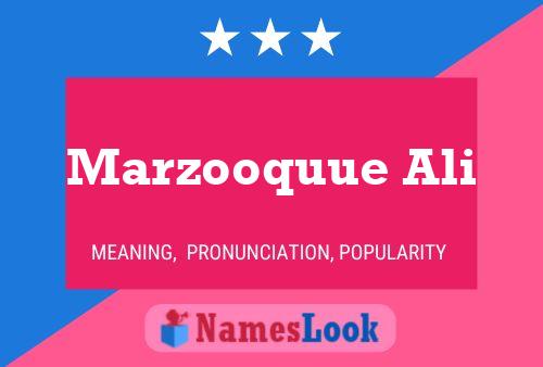 Marzooquue Ali Name Poster