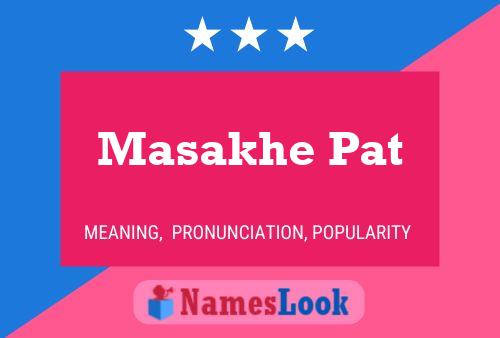 Masakhe Pat Name Poster