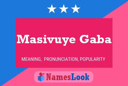 Masivuye Gaba Name Poster