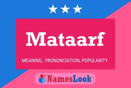 Mataarf Name Poster