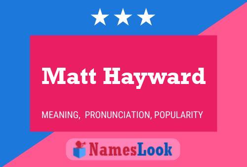 Matt Hayward Name Poster