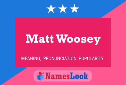 Matt Woosey Name Poster