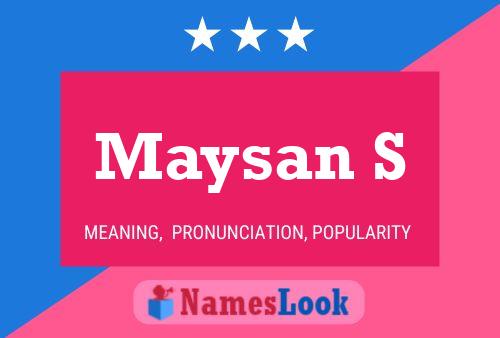 Maysan S Name Poster