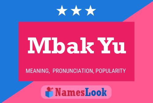 Mbak Yu Name Poster