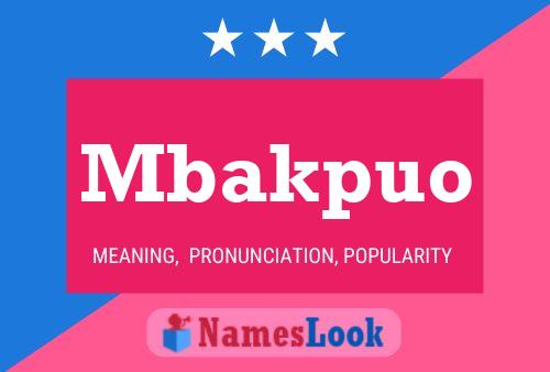 Mbakpuo Name Poster