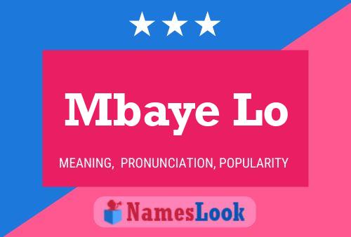 Mbaye Lo Name Poster