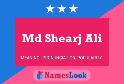 Md Shearj Ali Name Poster