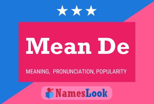 Mean De Name Poster