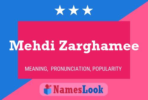 Mehdi Zarghamee Name Poster