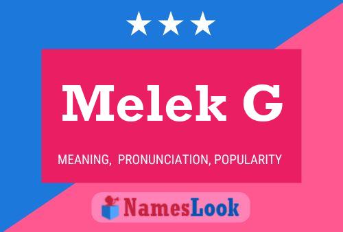 Melek G Name Poster