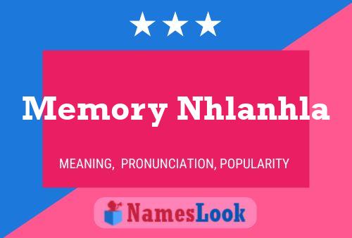 Memory Nhlanhla Name Poster