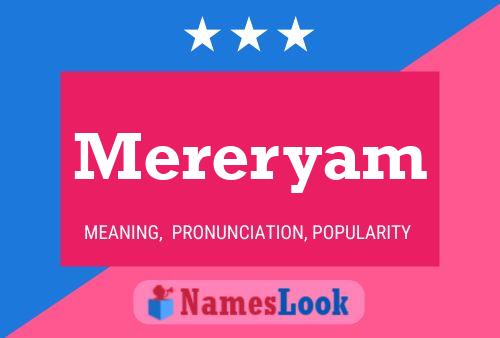 Mereryam Name Poster