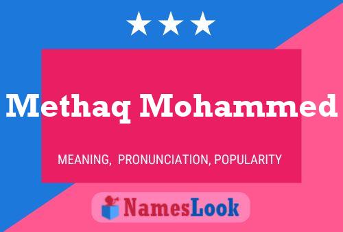 Methaq Mohammed Name Poster