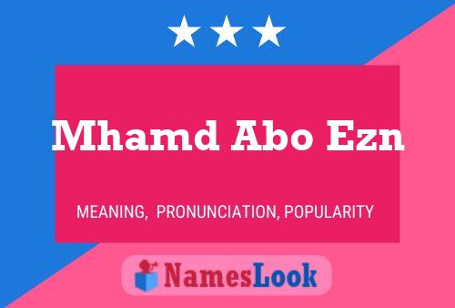 Mhamd Abo Ezn Name Poster