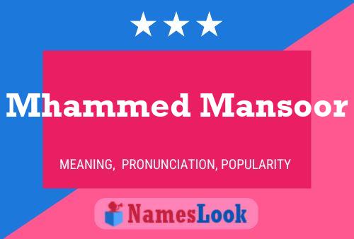 Mhammed Mansoor Name Poster