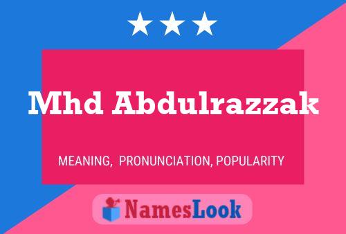 Mhd Abdulrazzak Name Poster