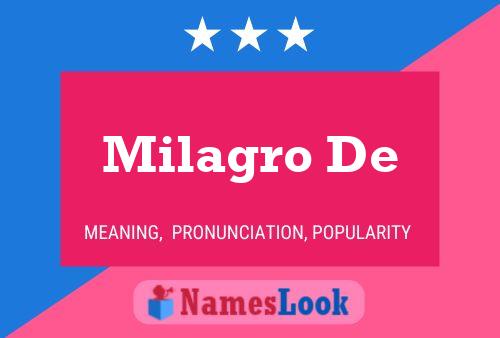 Milagro De Name Poster