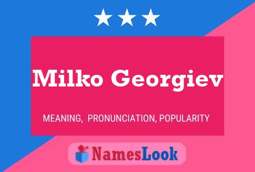 Milko Georgiev Name Poster