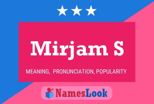 Mirjam S Name Poster