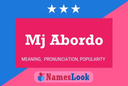 Mj Abordo Name Poster