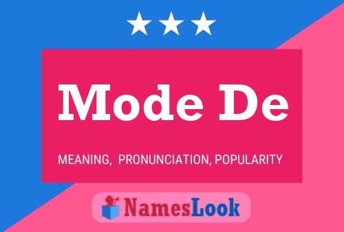 Mode De Name Poster