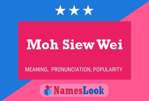 Moh Siew Wei Name Poster