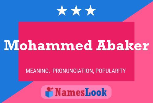 Mohammed Abaker Name Poster