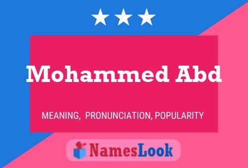 Mohammed Abd Name Poster