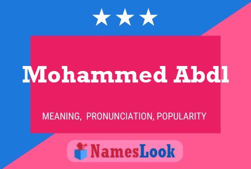 Mohammed Abdl Name Poster