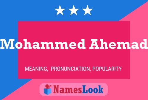 Mohammed Ahemad Name Poster