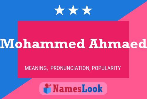 Mohammed Ahmaed Name Poster