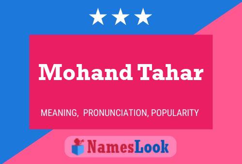 Mohand Tahar Name Poster