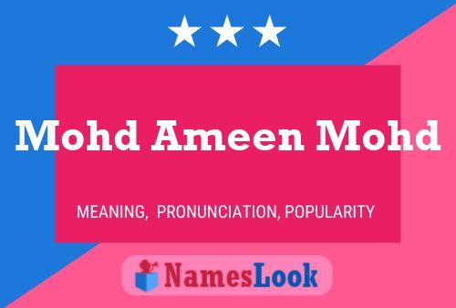 Mohd Ameen Mohd Name Poster