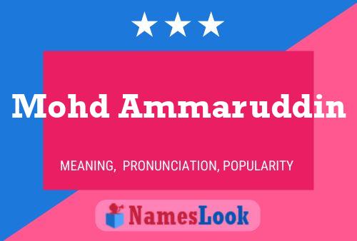 Mohd Ammaruddin Name Poster