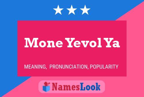 Mone Yevol Ya Name Poster