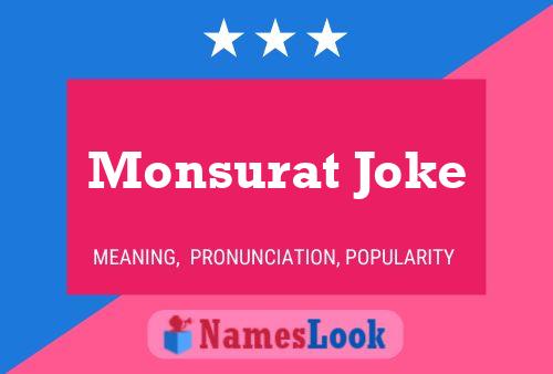 Monsurat Joke Name Poster