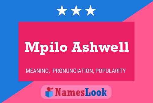 Mpilo Ashwell Name Poster