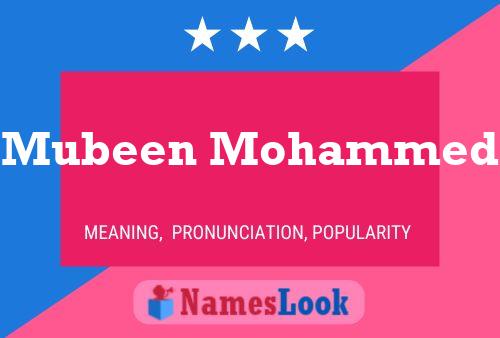 Mubeen Mohammed Name Poster