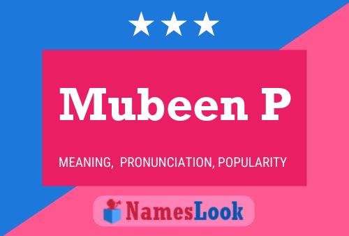 Mubeen P Name Poster