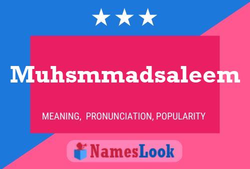 Muhsmmadsaleem Name Poster