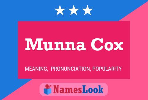 Munna Cox Name Poster