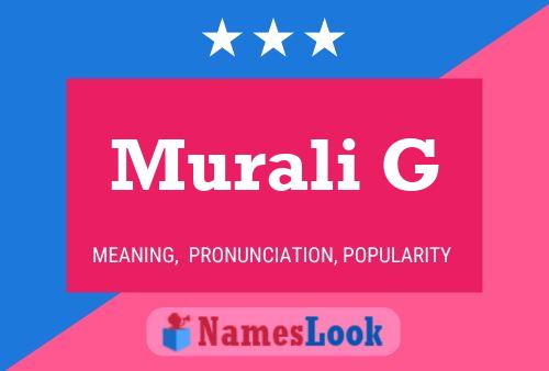 Murali G Name Poster