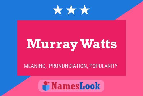 Murray Watts Name Poster