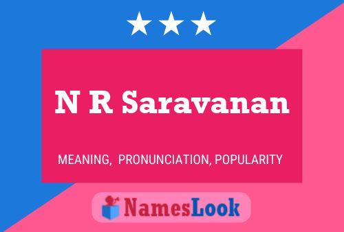 N R Saravanan Name Poster